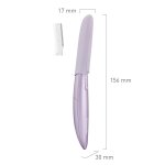 Panasonic Trymer na baterie do brwi i twarzy ES-WF71-V503 - fioletowy (zaokrąglone ostrza ze stali nierdzewnej, elastyczna ruchoma głowica, nasadka ochronna)