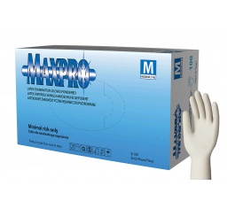 Rękawice LATEKS, pudrowane MAX-PRO - rękawiczki medyczne /kor/ - rozmiar: XS, S, M, L, XL