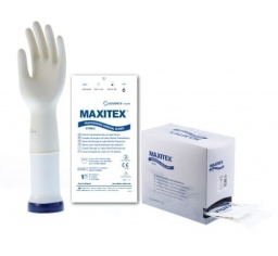 Rękawice LATEKS, pudrowane  STERYLNE MAXITEX Rozmiar "7" - rękawiczki medyczne /kor/ - rozmiar: XS, S, M, L, XL