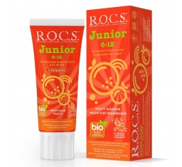 ROCS pasta do zębów BIO Junior 6-12 lat Fruity Rainbow - o smaku owocowym bez fluoru 60ml