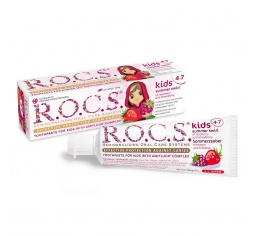 ROCS pasta do zębów KIDS 4-7 lat Summer Swirl - o smaku maliny i truskawki 35ml - z fluorem