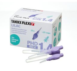 Tandex czyściki międzyzębowe FLEXI ISO4 PHD1,4 0,80 x 3,00-8,00mm X-fine trapered Lilac (fioletowy) 25szt. w opak.