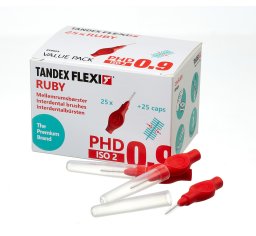 Tandex czyściki międzyzębowe FLEXI ISO2 PHD0,9 0,50 x 3,00mm Super Fine Ruby (czerwony) 25szt. w opak.