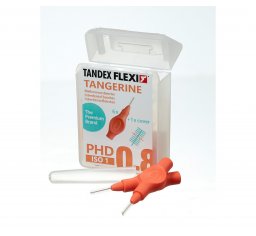 Tandex czyściki międzyzębowe FLEXI ISO1 PHD0,8 0,45 x 2,5mm UltraFine Tangarine (pomarańczowy) 6szt. w opak.
