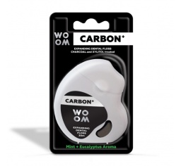 WOOM+ nić dentystyczna Carbon 30m - nić rozszerzająca się z węglem